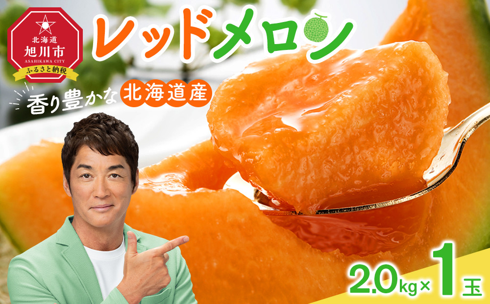 【26年発送先行予約】香り豊かな 北海道レッドメロン 2kg×1玉(2026年7月下旬から発送開始予定) 【 果物 くだもの フルーツ メロン 赤肉 赤肉メロン 旬 お取り寄せ 甘い 北海道産 旭川市 北海道 】_05412