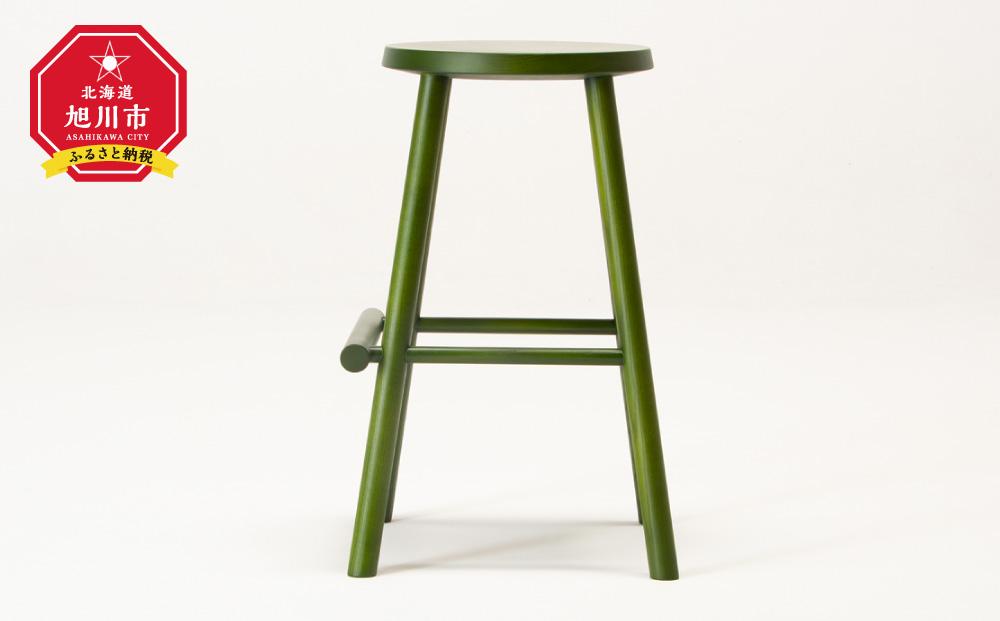 旭川家具 WOWの【log（スツール）】カラー：グリーン_03210