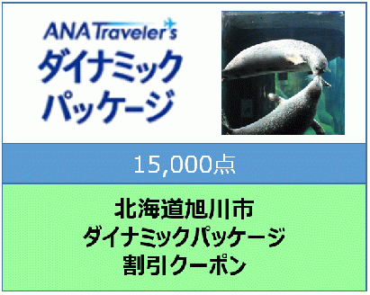北海道旭川市ＡＮＡトラベラーズダイナミックパッケージ割引クーポン15,000点分