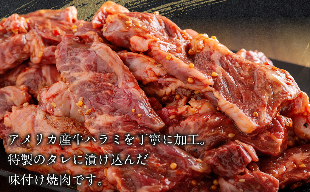 【12か月定期便】牛ハラミ味つき焼肉用 1kg (500g×2) MROBM049