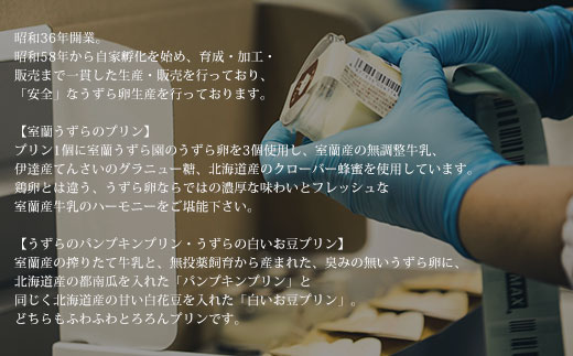 うずらのプリン3種（うずらのプリン・パンプキン・白いお豆）×2個 MROF004