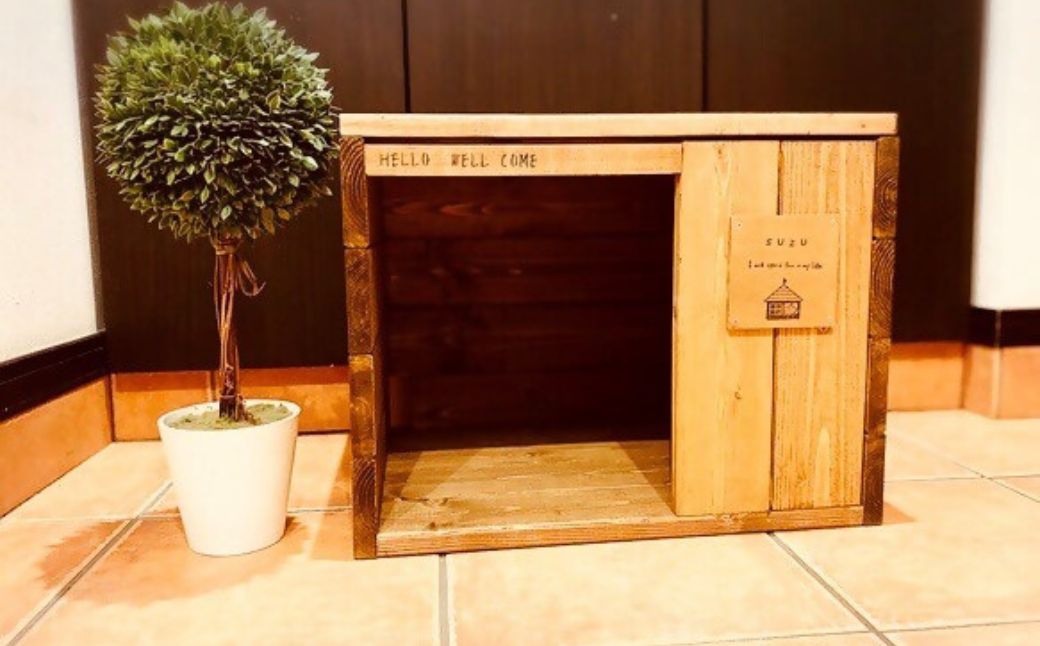 おしゃれな 木製 ペットハウス 天然木のインテリアでより落ち着く空間に MROR002