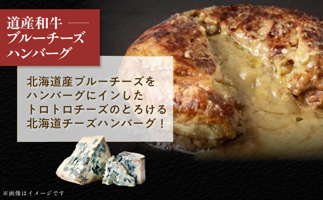 【12ヶ月定期便】道産和牛ブルーチーズハンバーグ（200g）5個入り MROA199