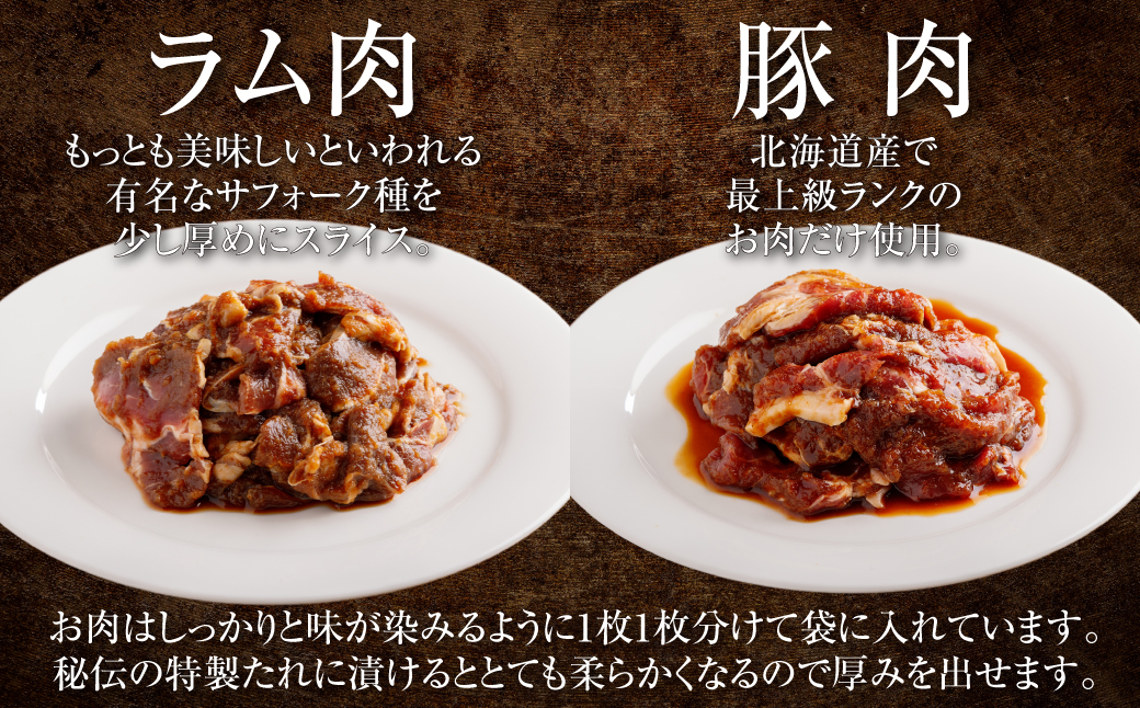 むろらん ジンギスカン（ラム）トンギスカン（豚）450g×各2パック MROBA006