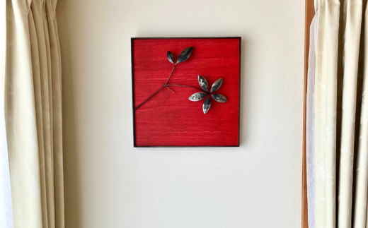 作品「梵（そよぎ）～夏」 S 約310×310mm 【 彫刻 作品 芸術 鉄 壁掛け オブジェ 】 MROBB002