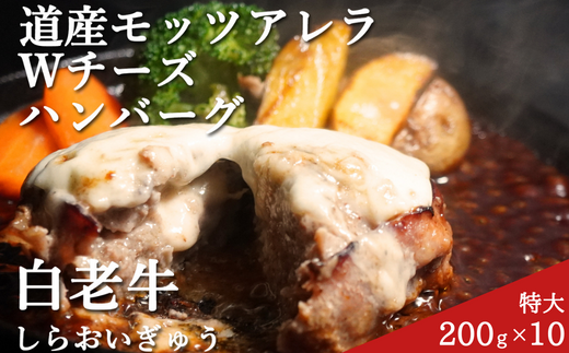 道産和牛ダブルチーズハンバーグ（200g）10個入り MROA048