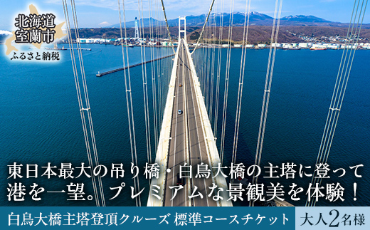 白鳥大橋主塔登頂クルーズ 標準コースチケット 大人2名様 MROX008