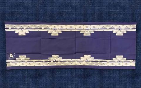 【期間限定！寄附額改定↓！】アイヌ 文様 手ぬぐい Ｂ ネイビー _F4F-1809