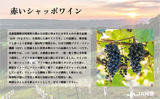 赤いシャッポワイン 赤ワイン 1本 北海道産 ワイン プレミアム 酒 北海道 阿寒町産 _F4F-3927