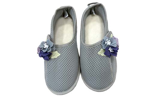 【期間限定！寄附額改定↓！】室内シューズ グレー (前閉じ) L Lサイズ 入院用 介護用 靴 母の日 ギフト くつ ルームシューズ 雑貨 _F4F-8148