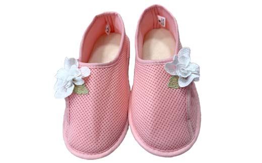 室内シューズ ピンク (前閉じ) Lサイズ 入院用 介護用 靴 母の日 ギフト くつ ルームシューズ 雑貨 _F4F-8155