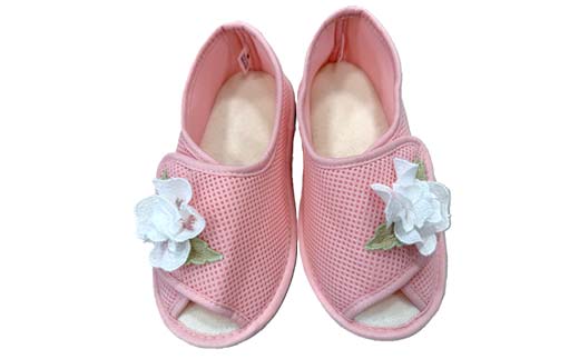 室内シューズ ピンク (前開き) L Lサイズ 入院用 介護用 靴 母の日 ギフト くつ ルームシューズ 雑貨 _F4F-8160