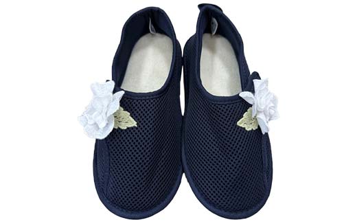 【期間限定！寄附額改定↓！】室内シューズ ネイビー (前閉じ) Mサイズ 入院用 介護用 靴 母の日 ギフト くつ ルームシューズ 雑貨 _F4F-8162