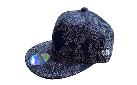 AINU CAP アイヌ 文様 キャップ 帽子 XL ブラック _F4F-1803