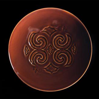 AINU×有田焼 2枚 セット 平良秀晴デザイン アイヌ 阿寒 民芸品 北海道 雑貨 グッズ 日用品 民芸 伝統 文様 _F4F-2577