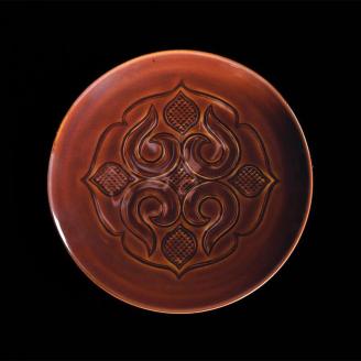 AINU×有田焼 斎藤政輝デザイン 2枚 セット アイヌ 阿寒 民芸品 北海道 雑貨 グッズ 日用品 民芸 伝統 文様 _F4F-2578