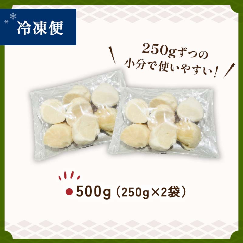 【訳あり】北海道産 ほたて貝柱 250g×2袋 500g ふるさと納税 帆立 _F4F-8903