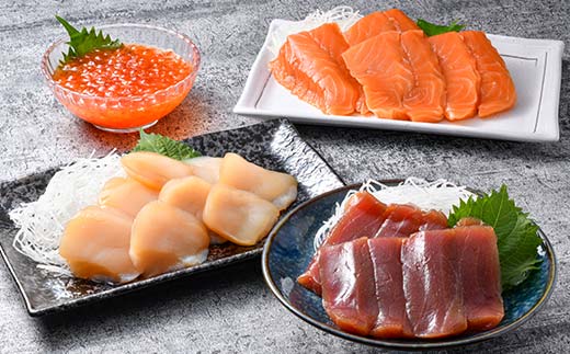 いくらと漬け丼セット 漬丼 漬け丼 サーモン 刺身 海鮮 魚 ホタテ マグロ 帆立 鮪 おかず 真空パック 簡単 _F4F-8625