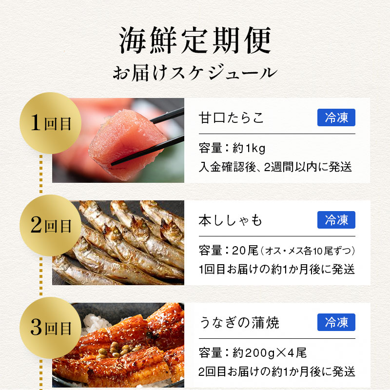 【贅沢6回お届け】釧路の海鮮物語 豪華海鮮定期便 紅鮭 たらこ サーモン さんま うなぎ ししゃも 海鮮 6か月連続 冷凍便 贅沢 ギフト _F4F-9224