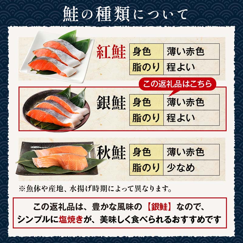 旨味抜群!! 甘塩銀鮭 半身 8切! ふるさと納税 鮭 さけ しゃけ シャケ おかず 魚 _F4F-8186