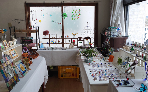 ★地元職人がデザイン・作成したガラス製のペンダント 北海道釧路市「カフェ＆雑貨cache cache（カシュカシュ）」 ★ ガラス細工 雑貨 地域 道東 港町 _F5F-0301