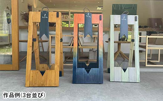 ★地元釧路産カラマツを使用した木製サイクルスタンド「K‐Stand」3台セット★ 北海道釧路市 自転車 独自デザイン サイクリング サイクルツーリズム 木づなプロジェクト 受注生産 店頭設置 _F5F-0257