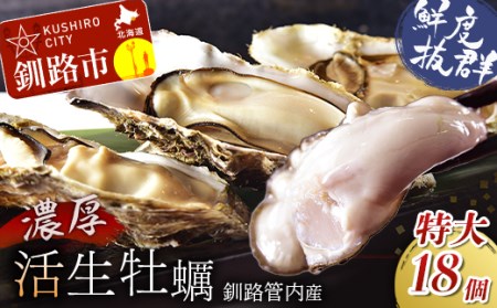 【期間限定！寄附額改定↓！】鮮度抜群！釧路管内産濃厚活生牡蠣18個入 ふるさと納税 かき 牡蠣 F4F-0022