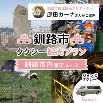 【期間限定！寄附額改定↓！】釧路市在住観光クリエーター　原田カーナさんがご案内する釧路市タクシー観光プラン　釧路市内満喫コース（ジャンボタクシ－）定員8名 _F4F-5956