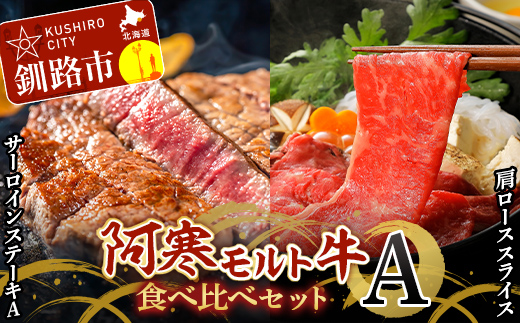 【期間限定！寄附額改定↓！】【12月22日までの入金で年内発送】阿寒モルト牛食べ比べセットＡ 阿寒 牛 ステーキ すき焼き 肩ロース サーロイン 釧路 肉 _F4F-4174