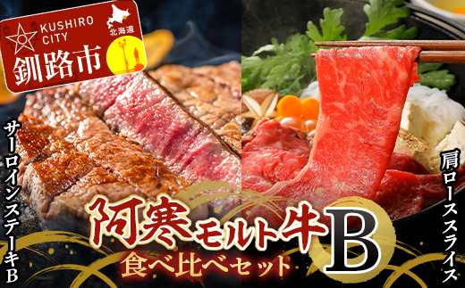 【12月22日までの入金で年内発送】阿寒モルト牛食べ比べセットB 牛肉 ステーキ 肩ロース ローススライス すき焼き サーロイン _F4F-4175