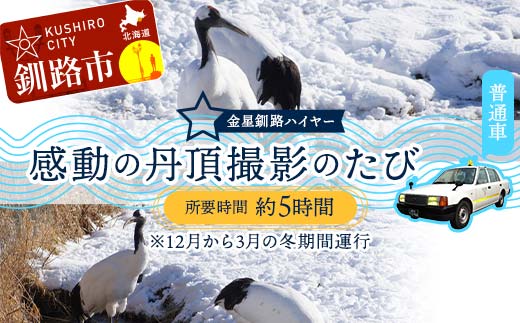 感動の丹頂撮影のたび (普通車） ※12月から3月の冬期間運行 釧路湿原 釧路市 旅行 トラベル 空港 市内観光 観光 _F4F-7968