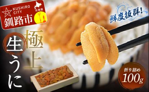 【鮮度抜群！極上生ウニ】生うに折100g ふるさと納税 うに 生うに 新鮮 _F4F-3209
