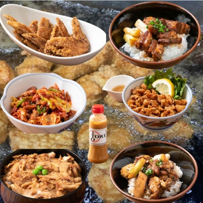 【鶏の伊藤】まんぷくバラエティーセット C (鶏めし丼 5人前 焼鳥丼 角煮丼 ザンギ 各2人前等)【配送不可地域：離島】