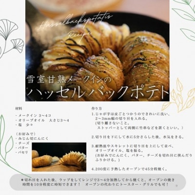 【先行予約】雪蔵甘熟メークイン二冬越 3kg箱入り(M～Lサイズ混)【配送不可地域：離島】