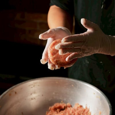 【毎月定期便】ハンバーグステーキ(生)ソースなし　 6個全2回【配送不可地域：離島】