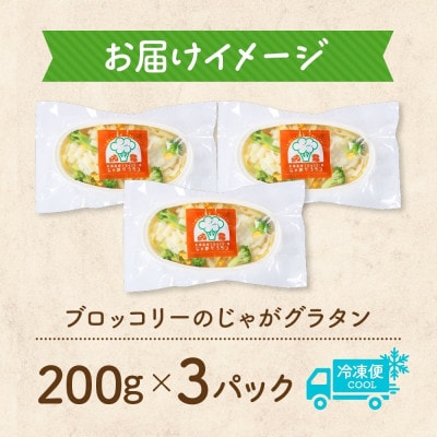 十勝 ブロッコリーのじゃがグラタン 200g 3個 レンジであたため 北海道 帯広市【配送不可地域：離島】