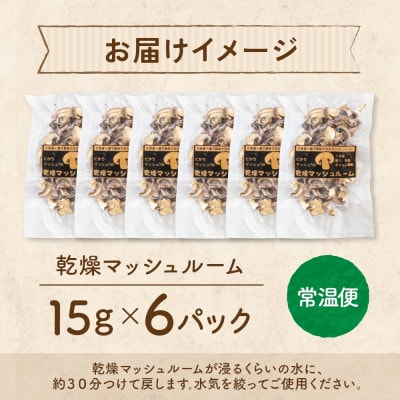 十勝 乾燥 マッシュルーム 15g×6パック とかちマッシュ 即席で便利 北海道 帯広市