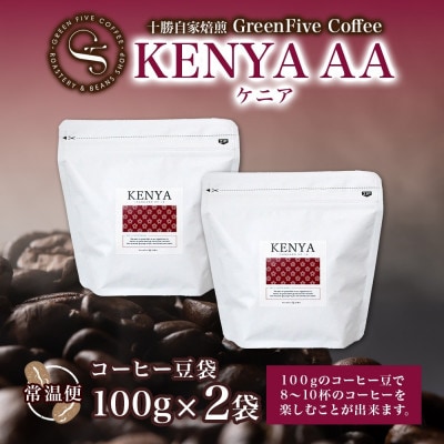 コーヒー豆 ケニア 100g×2袋 鮮度を高めたスペシャルティコーヒー 北海道帯広市