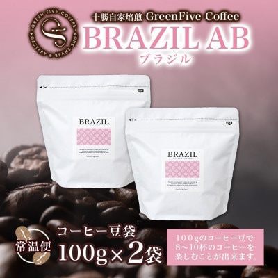 コーヒー豆 ブラジル 100g×2袋 鮮度を高めたスペシャルティコーヒー 北海道 帯広市