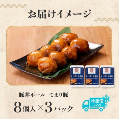 十勝 豚丼ボール(8個入り×3パック)秘伝のたれ付き ひと口おにぎり 北海道 帯広市【配送不可地域：離島】