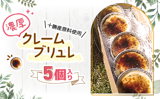十勝産原料使用　濃厚クレームブリュレ　5個入り【配送不可地域：離島】