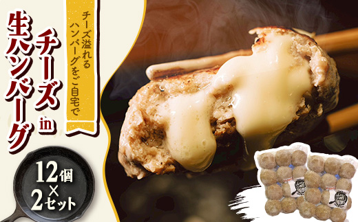 チーズ in 生ハンバーグ 12個×2セット グルテンフリー【配送不可地域：離島】