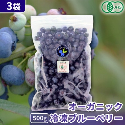 【令和8年8月以降出荷】有機JAS認証 冷凍ブルーベリー1.5kg(500g×3袋)【北海道十勝産】【配送不可地域：離島】