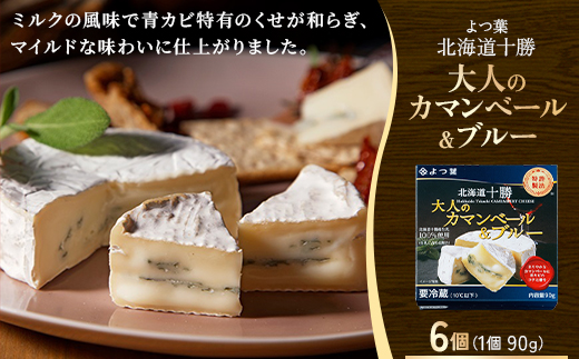 よつ葉 北海道十勝 大人のカマンベール＆ブルー 90g×6個【配送不可地域：離島】