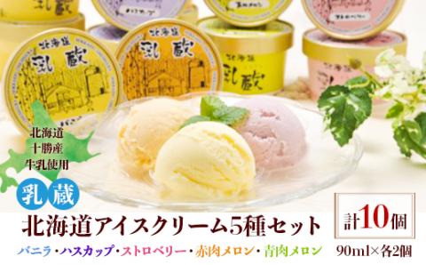 乳蔵北海道アイスクリーム5種セット(計10個)(110130)【配送不可地域：離島】