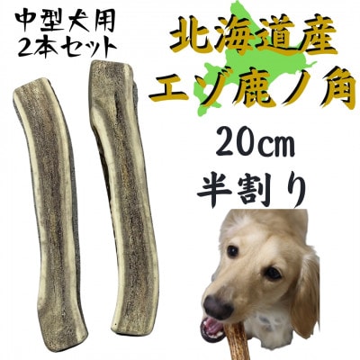 鹿の角 半割り 20cm 2本 犬のおもちゃ デンタルケア  中型犬用