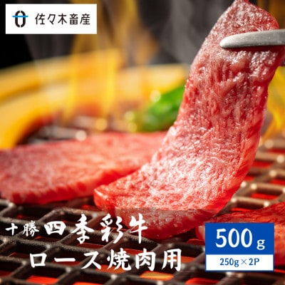 十勝四季彩牛ロース焼肉用500g(250g×2P)【国産交雑種】【配送不可地域：離島】