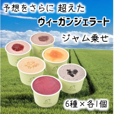 北海道産ヴィーガンジェラート　ジャム乗せ　6個セット【配送不可地域：離島】