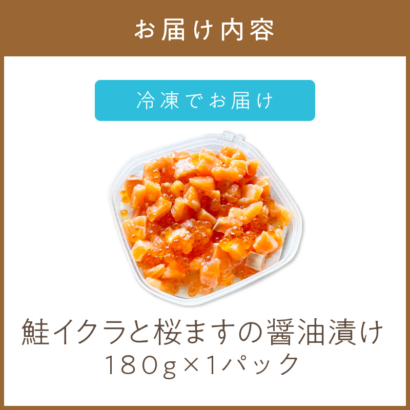 《14営業日以内に発送》鮭イクラと桜ますの醤油漬け 180g×1パック ( いくら サケ 小分け 魚介類 海鮮 )【114-0060】