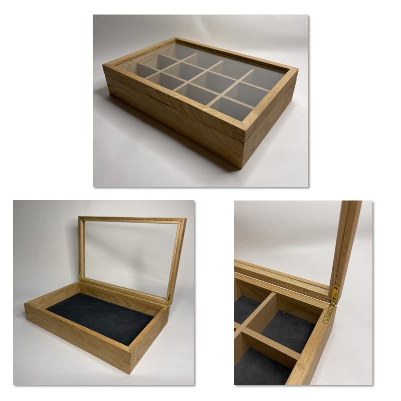 【受注生産】心地よい風合いが魅力 多用途 ウッドディスプレイケース 1台 北海道産なら材 （ インテリア 家具 日用品 ）【200-0006】